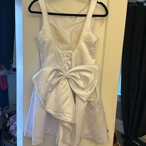 White Engagement Picture Dress with Bow